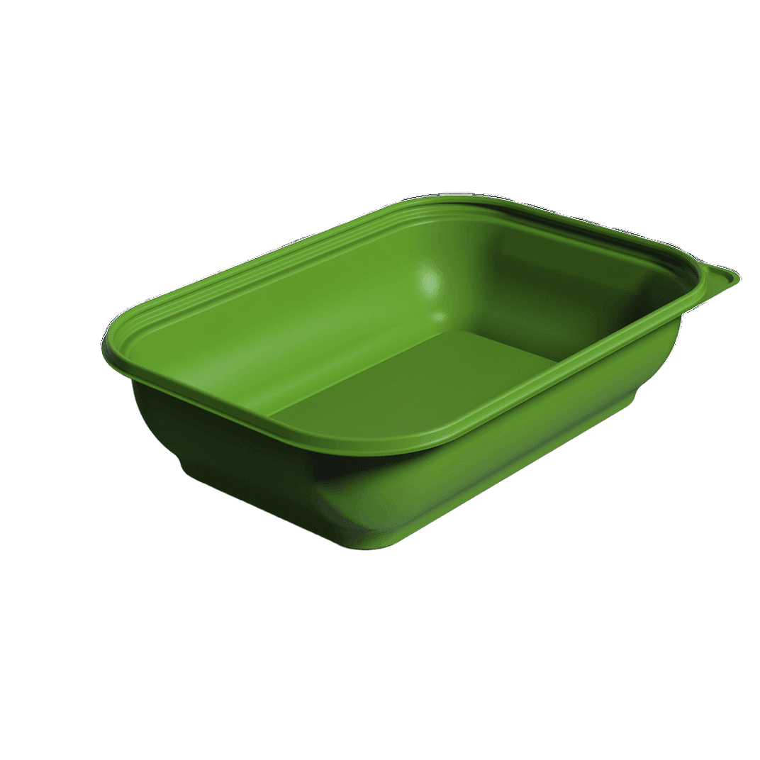 Thermosource Tooling Salad Deli Container Base 10X7X2.5 IN PP Green 400/Case