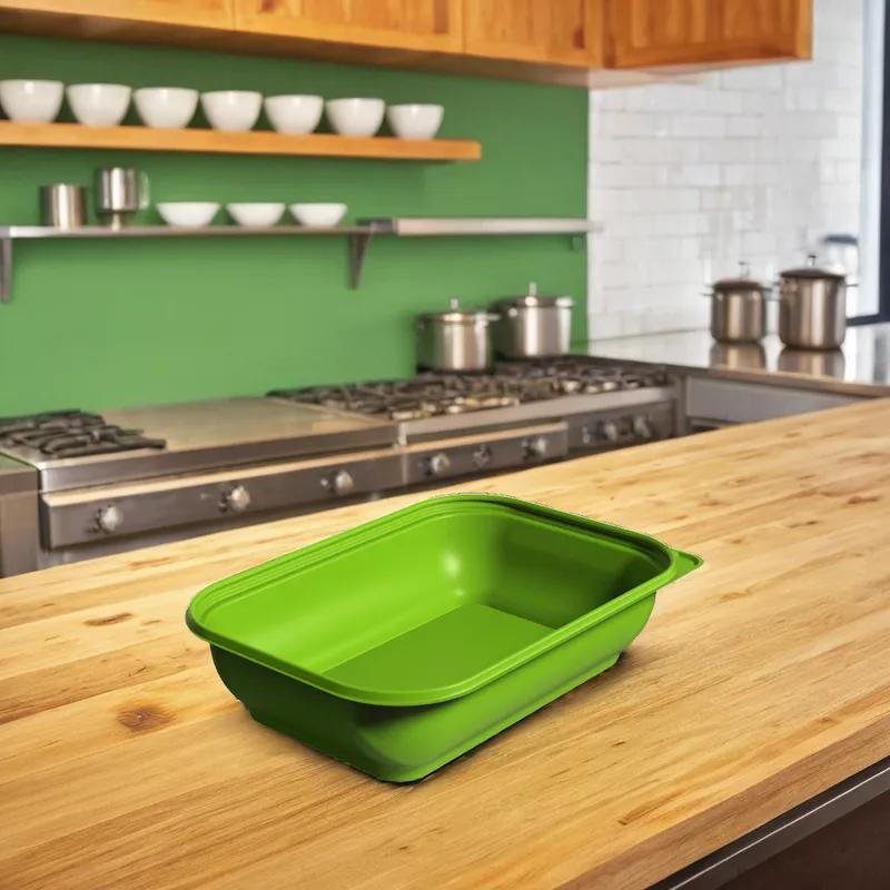 Thermosource Tooling Salad Deli Container Base 10X7X2.5 IN PP Green 400/Case