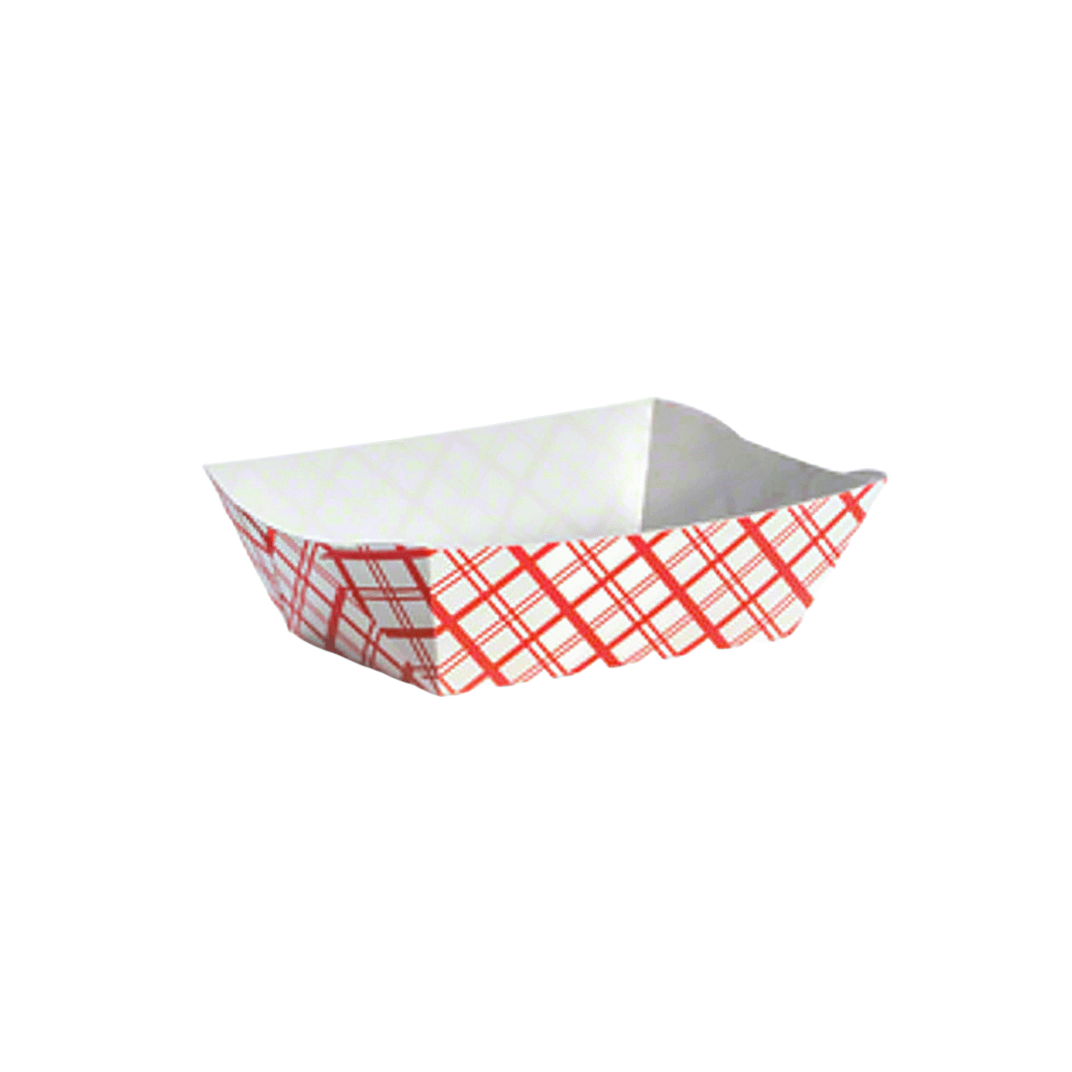 Food Tray 6 OZ Red Plaid 250/Case