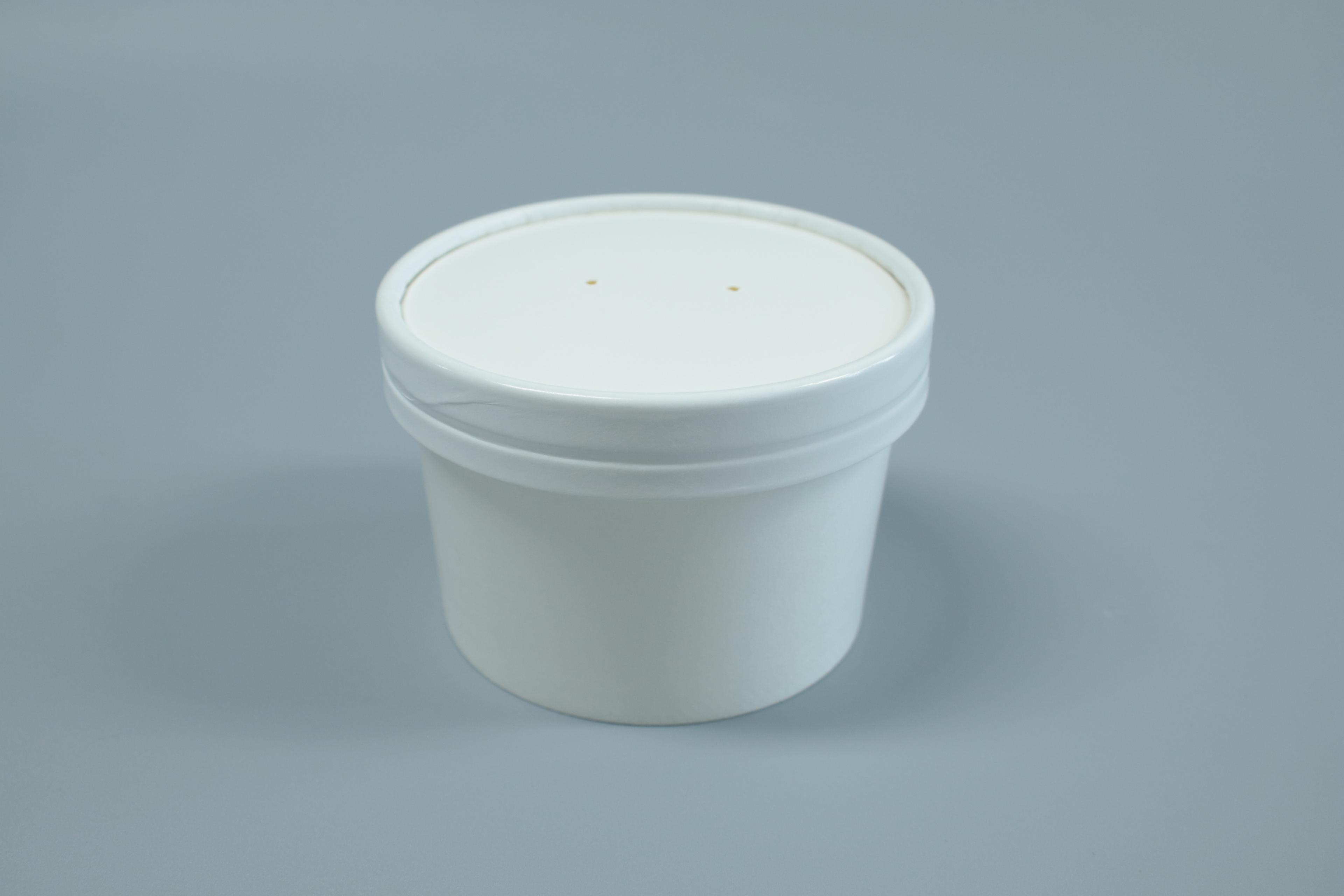 Victoria Bay Food Container Base & Lid Combo 8 OZ Paperboard White Vented 250/Case