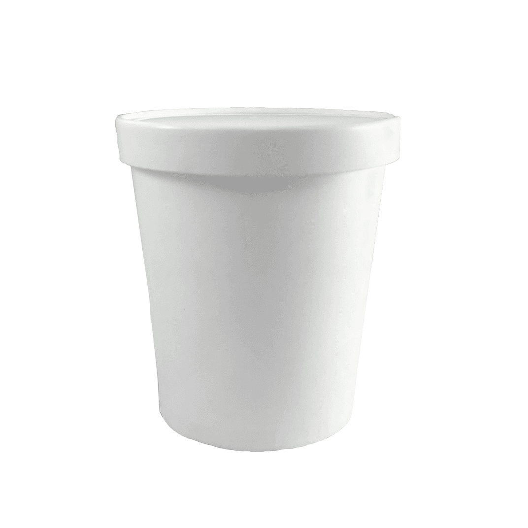 Victoria Bay Food Container Base & Lid Combo 32 OZ Paper White Round Vented 250/Case