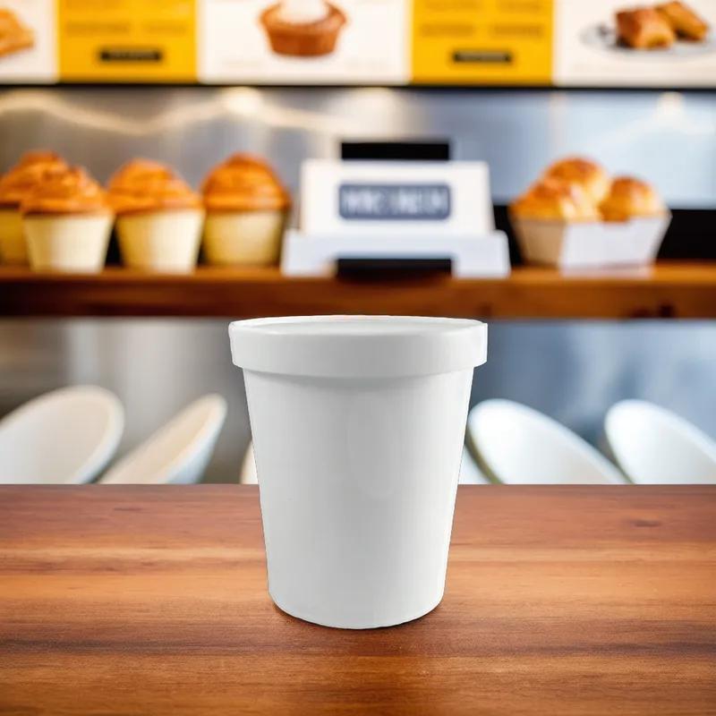 Victoria Bay Food Container Base & Lid Combo 32 OZ Paper White Round Vented 250/Case