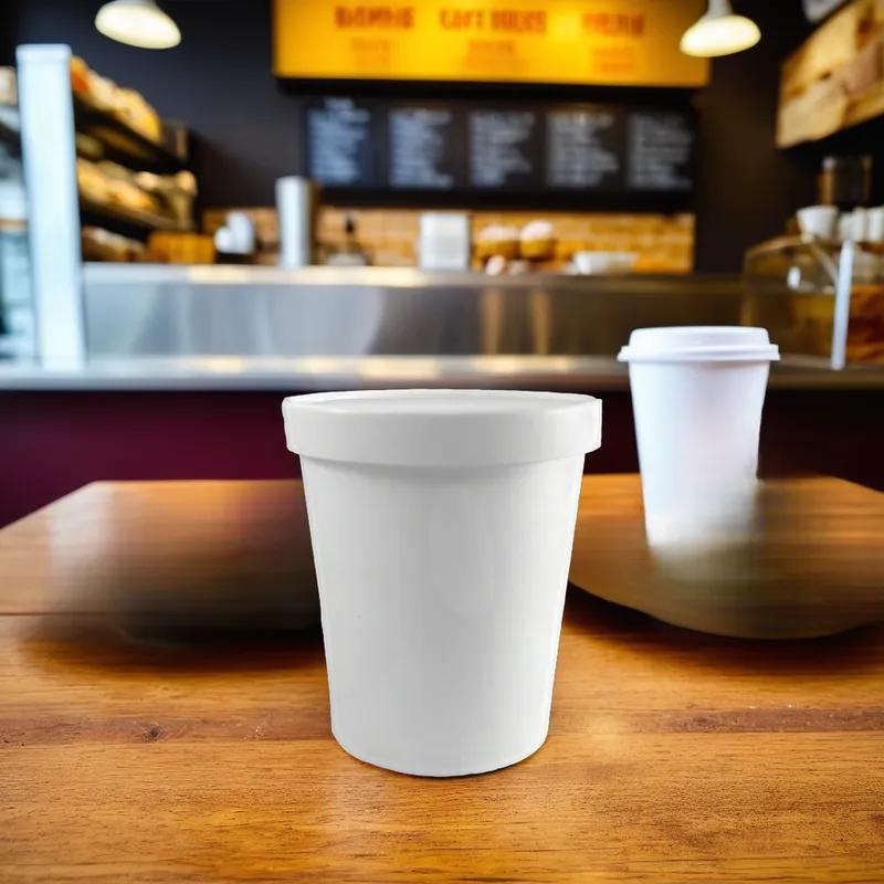 Victoria Bay Food Container Base & Lid Combo 32 OZ Paper White Round Vented 250/Case