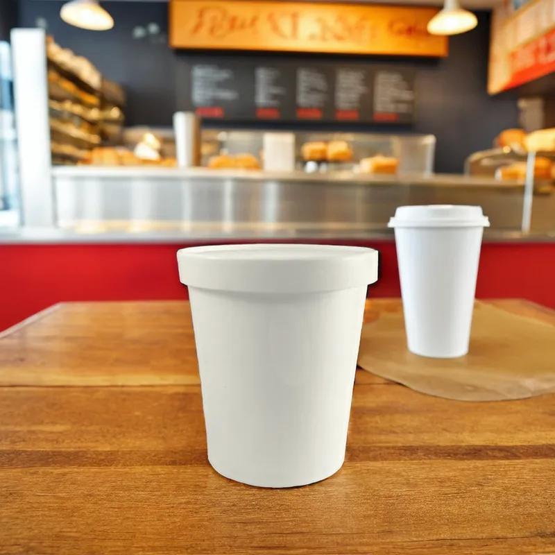 Victoria Bay Food Container Base & Lid Combo 32 OZ Paper White Round Vented 250/Case