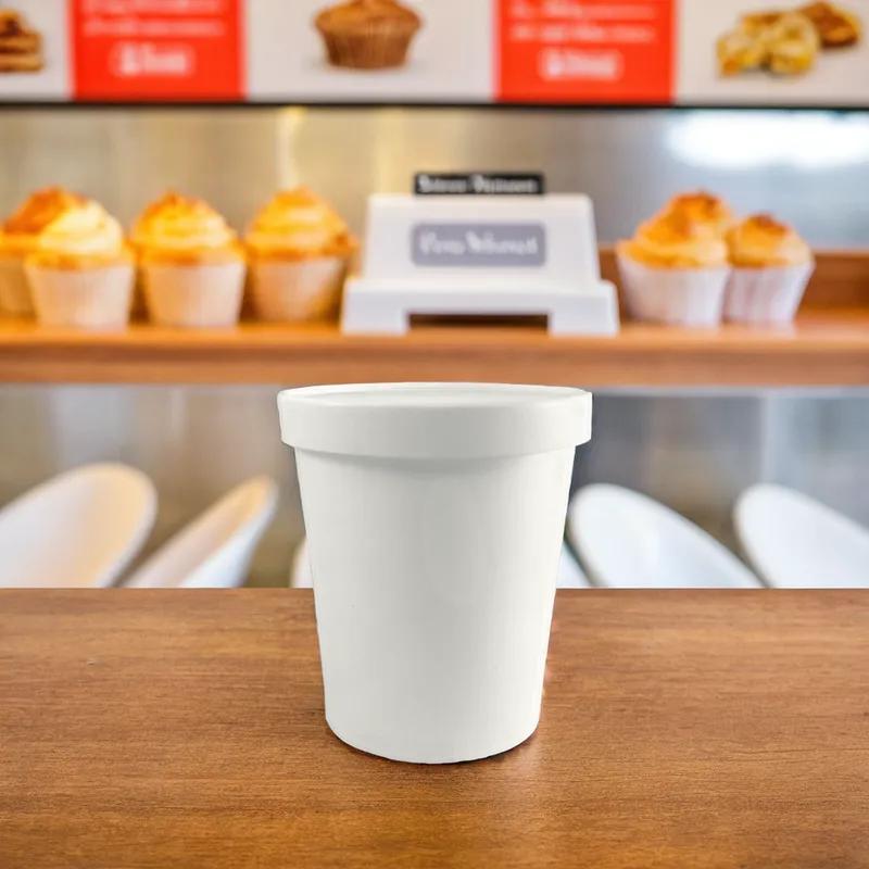 Victoria Bay Food Container Base & Lid Combo 32 OZ Paper White Round Vented 250/Case