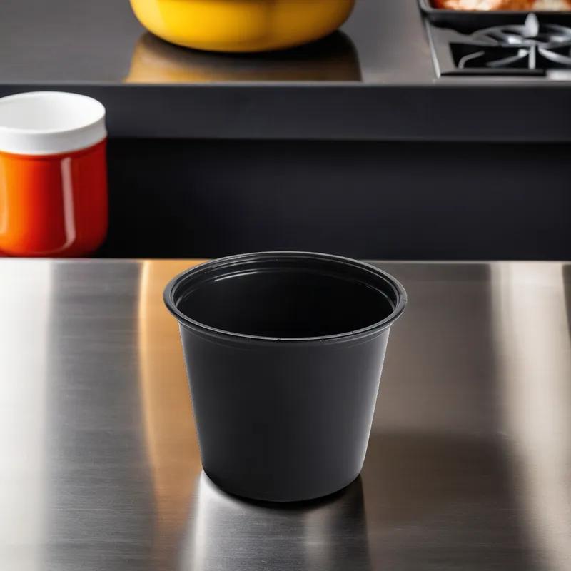 Victoria Bay Souffle & Portion Cup 5.5 OZ PP Black 500/Case