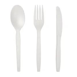 3PC Cutlery Kit CPLA Natural With Fork,Knife,Spoon 250 Count/Pack 1 Packs/Case 250 Count/Case