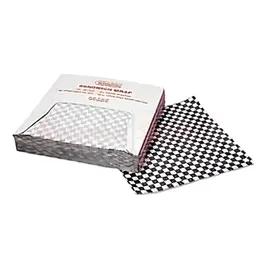 Basket Liner Sandwich Wrap Sheet 12X12 IN Dry Wax Paper Black White Check Grease Resistant 5000/Case