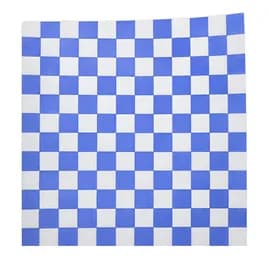Sandwich Wrap Basket Liner Sheet 12X12 IN Dry Wax Paper Blue White Check Grease Resistant 1000 Sheets/Pack 5 Packs/Case