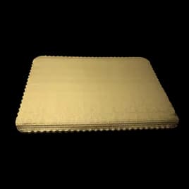 Cake Pad 1/8 Size Gold Scalloped C-Flute 100/Case