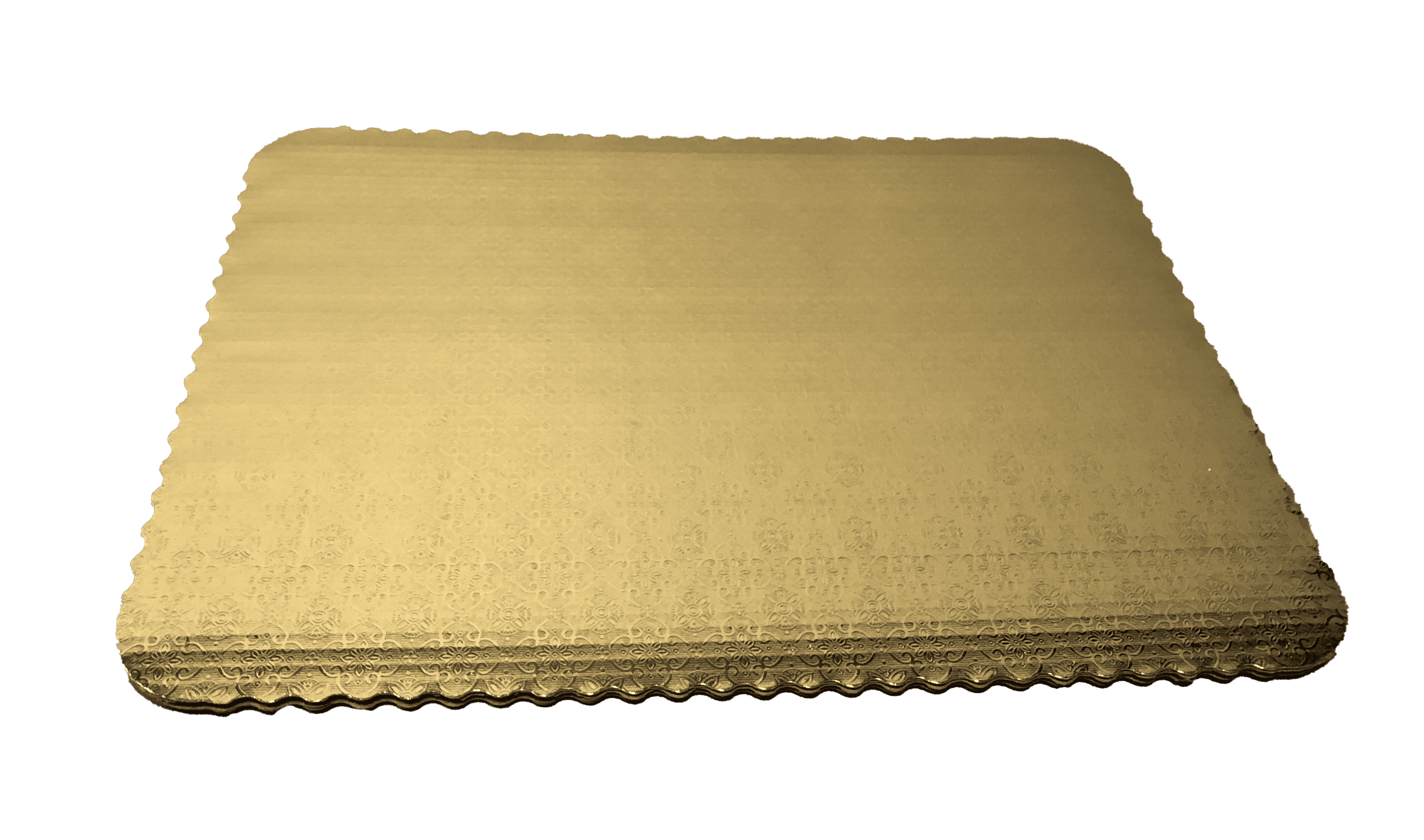 Cake Pad 1/8 Size Gold Scalloped C-Flute 100/Case