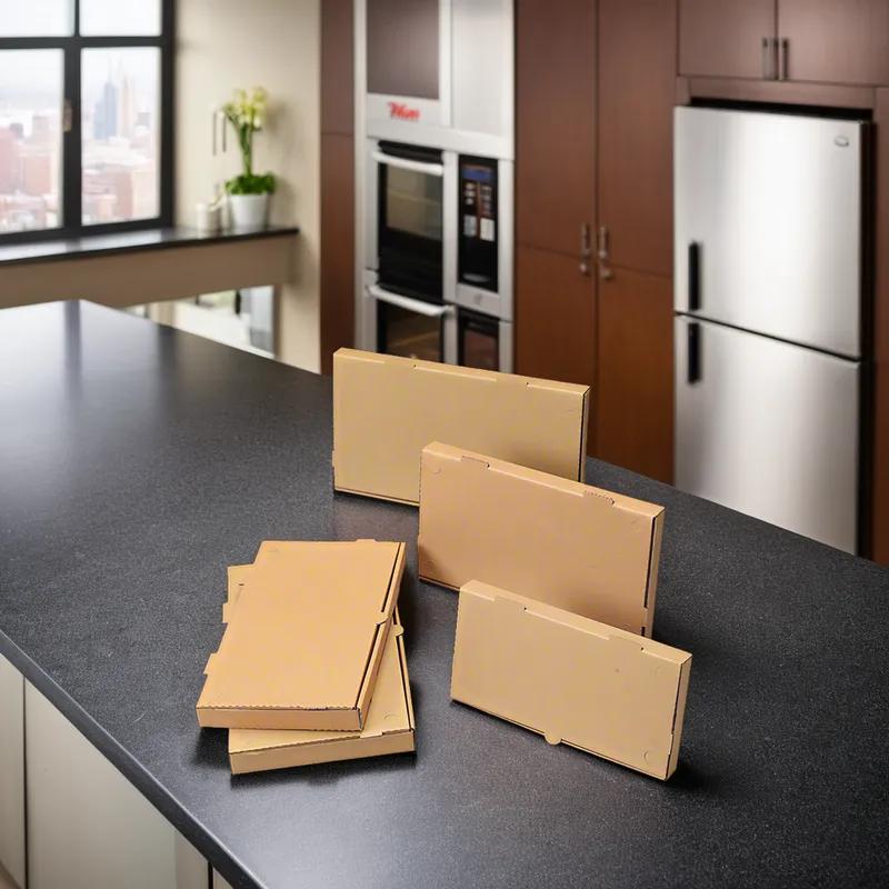 Pizza Box 16X9X1.5 IN Corrugated Cardboard Kraft/Kraft Plain B-Flute 50/Case