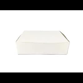 Bakery Box 1/4 Size 14X10X4 IN White Rectangle Lock Corner 100/Case