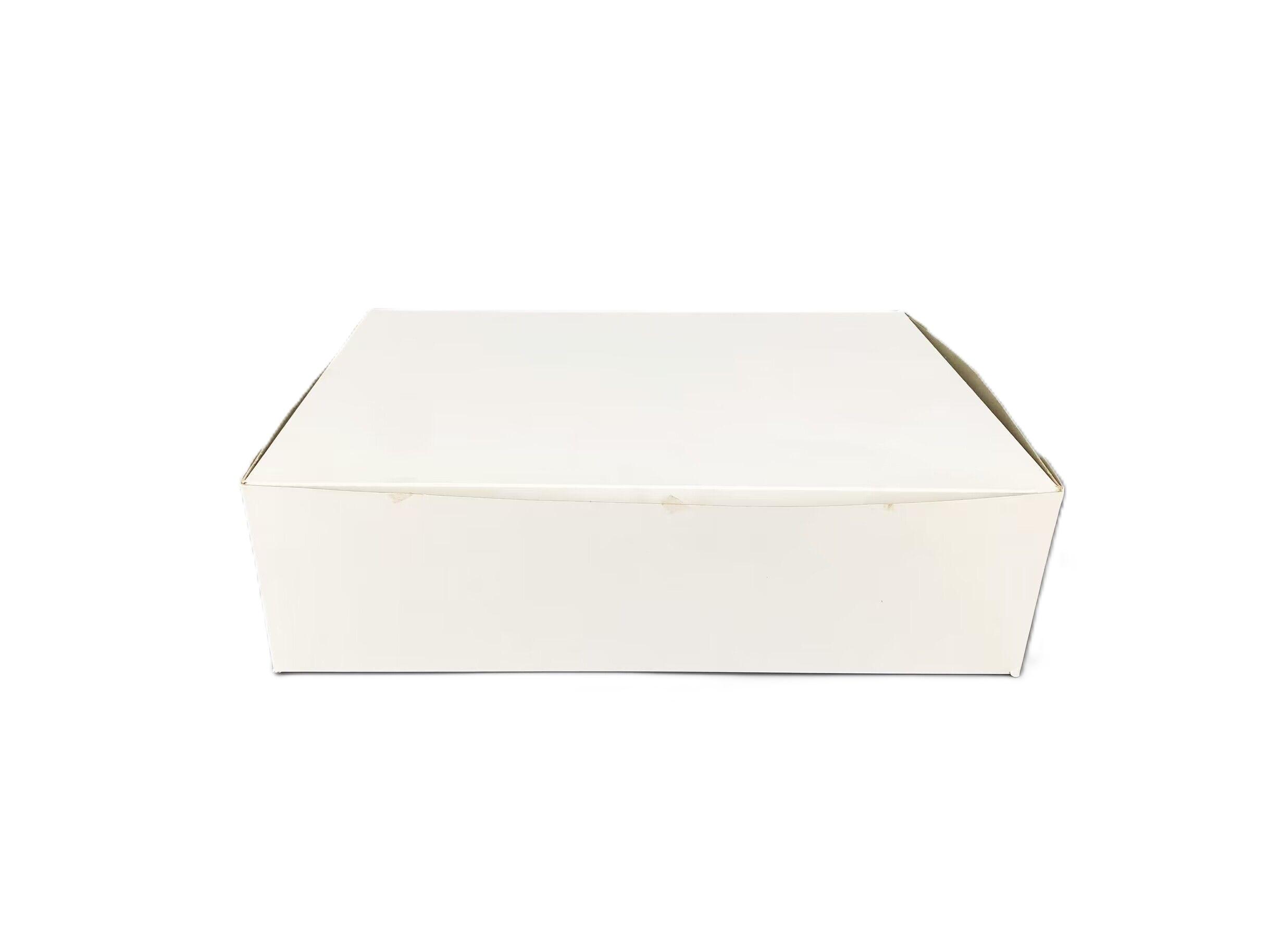 Bakery Box 1/4 Size 14X10X4 IN White Rectangle Lock Corner 100/Case