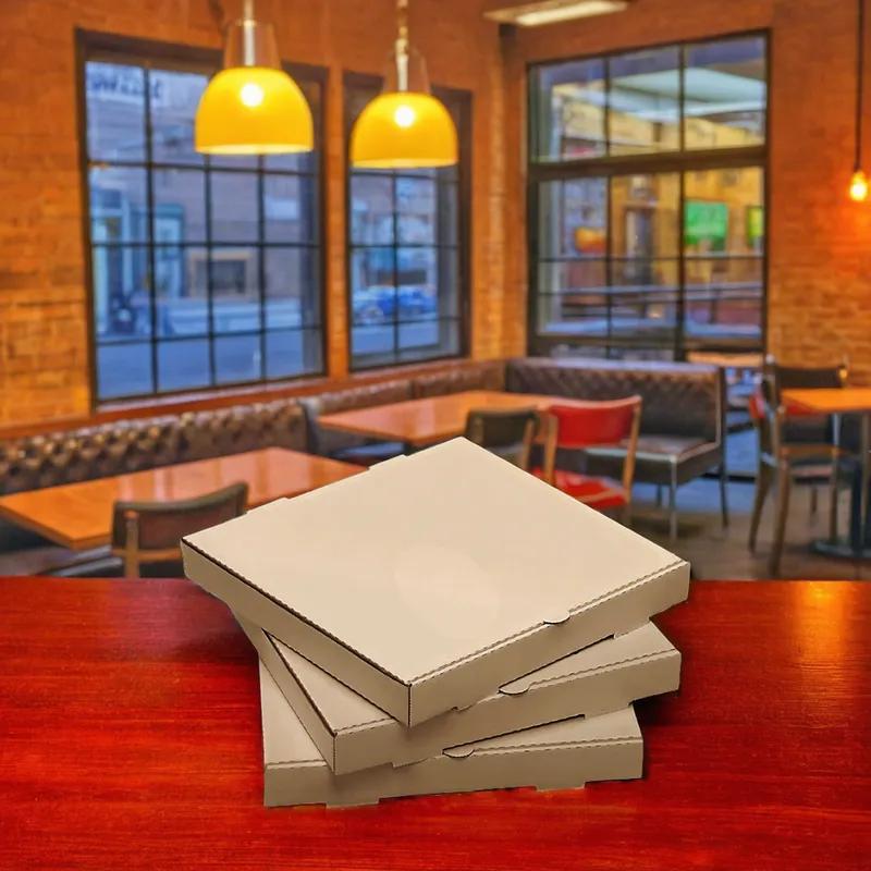 Pizza Box 10X10X1.63 IN Corrugated Cardboard Kraft/Kraft Plain B-Flute 50/Case