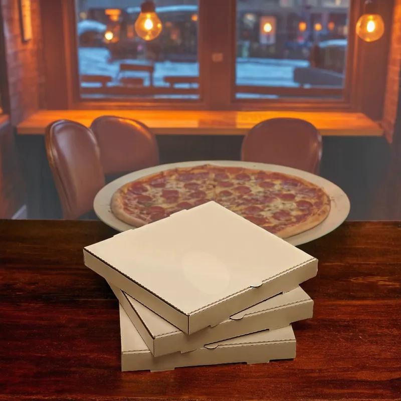 Pizza Box 10X10X1.63 IN Corrugated Cardboard Kraft/Kraft Plain B-Flute 50/Case