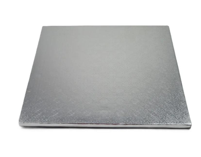 Cake Drum 8X0.5 IN Silver Square B/C-Flute 12/Case