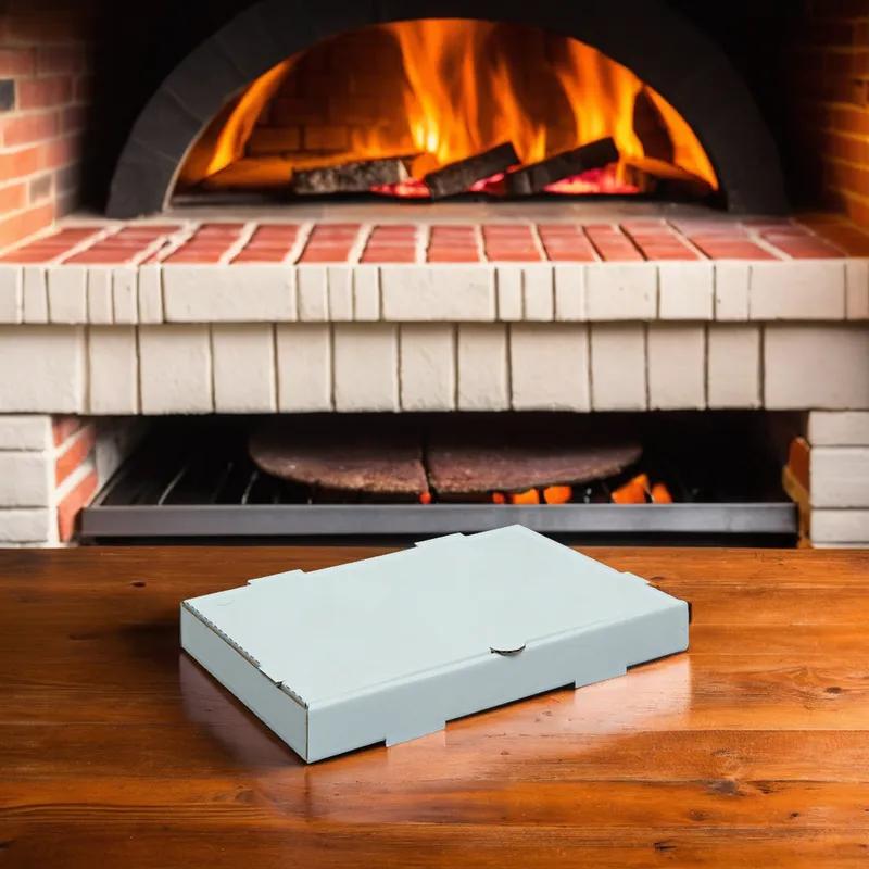 Pizza Box 18X12X1.63 IN Corrugated Cardboard White Kraft Plain Rectangle B-Flute 50/Bundle