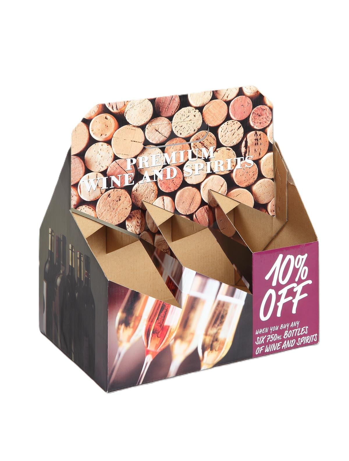 Wine Carrier 6 Compartment Gloss Graphic 10% Off 25/Case