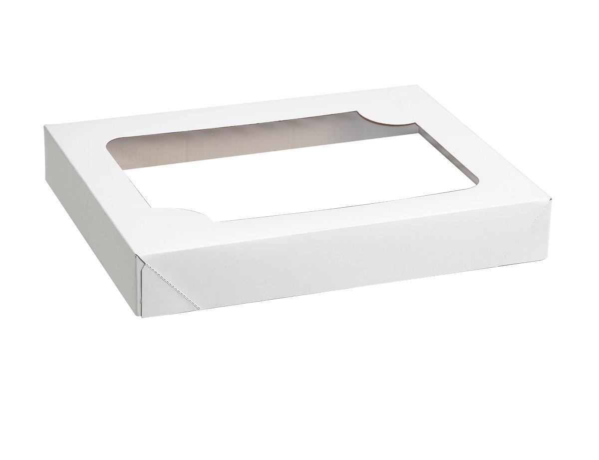 Bakery Box Top 1/2 Size Chipboard White With Window 100/Case