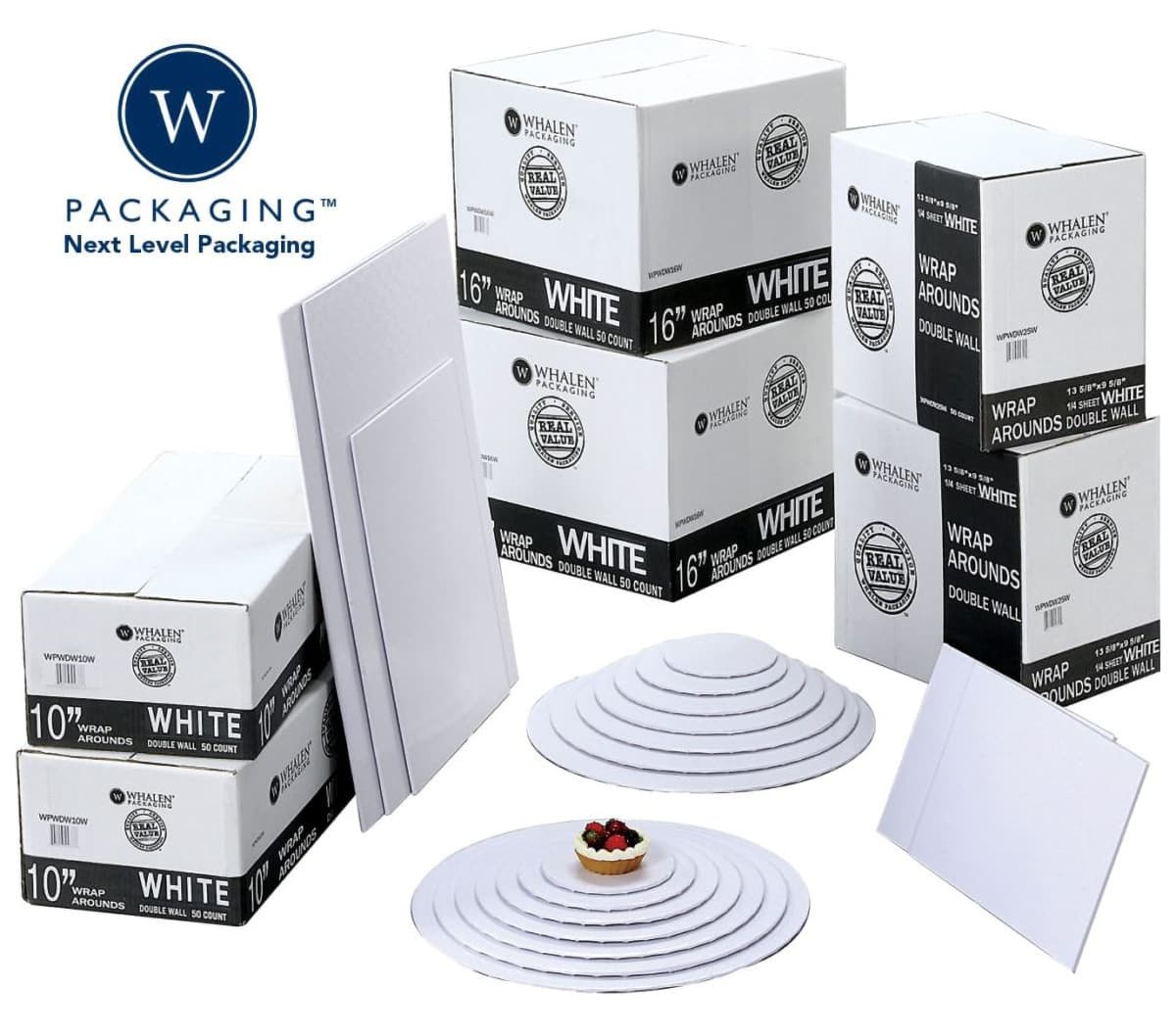 Cake Circle Wrap Around 12 IN White Round Double Wall 50/Case