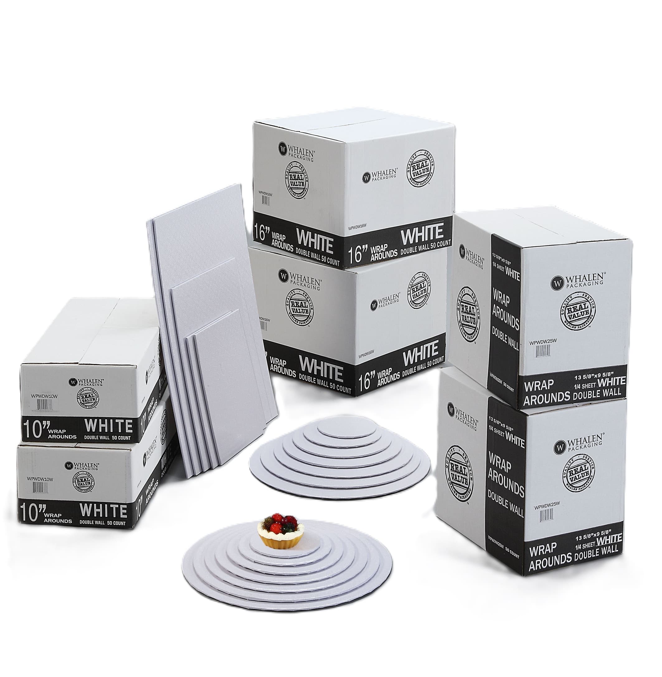 Wrap Around 14 IN White Round Double Wall 50/Case