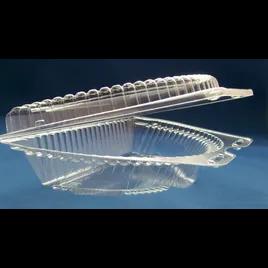 Half Pie Hinged Container With Dome Lid 9 IN OPS Clear 250/Case