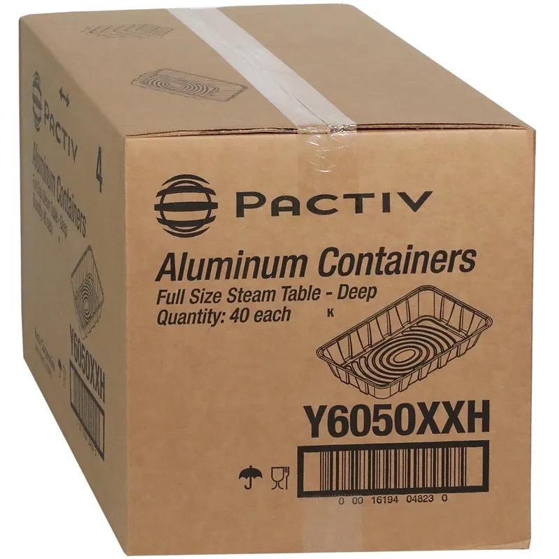 Steam Table Pan Full Size 346 OZ 19.6X11.6X3.4 IN Aluminum Silver Deep Extra Heavy Duty 40/Case