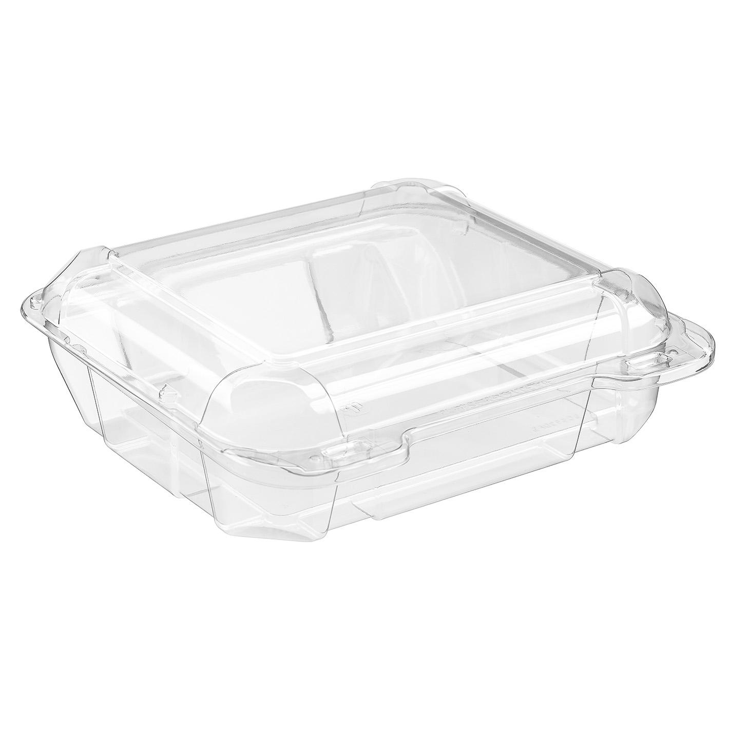 SureChoice® Loaf Cake Slice Container 73.4 OZ 8.38X7.94X2.56 IN RPET Full Shelf 160/Case