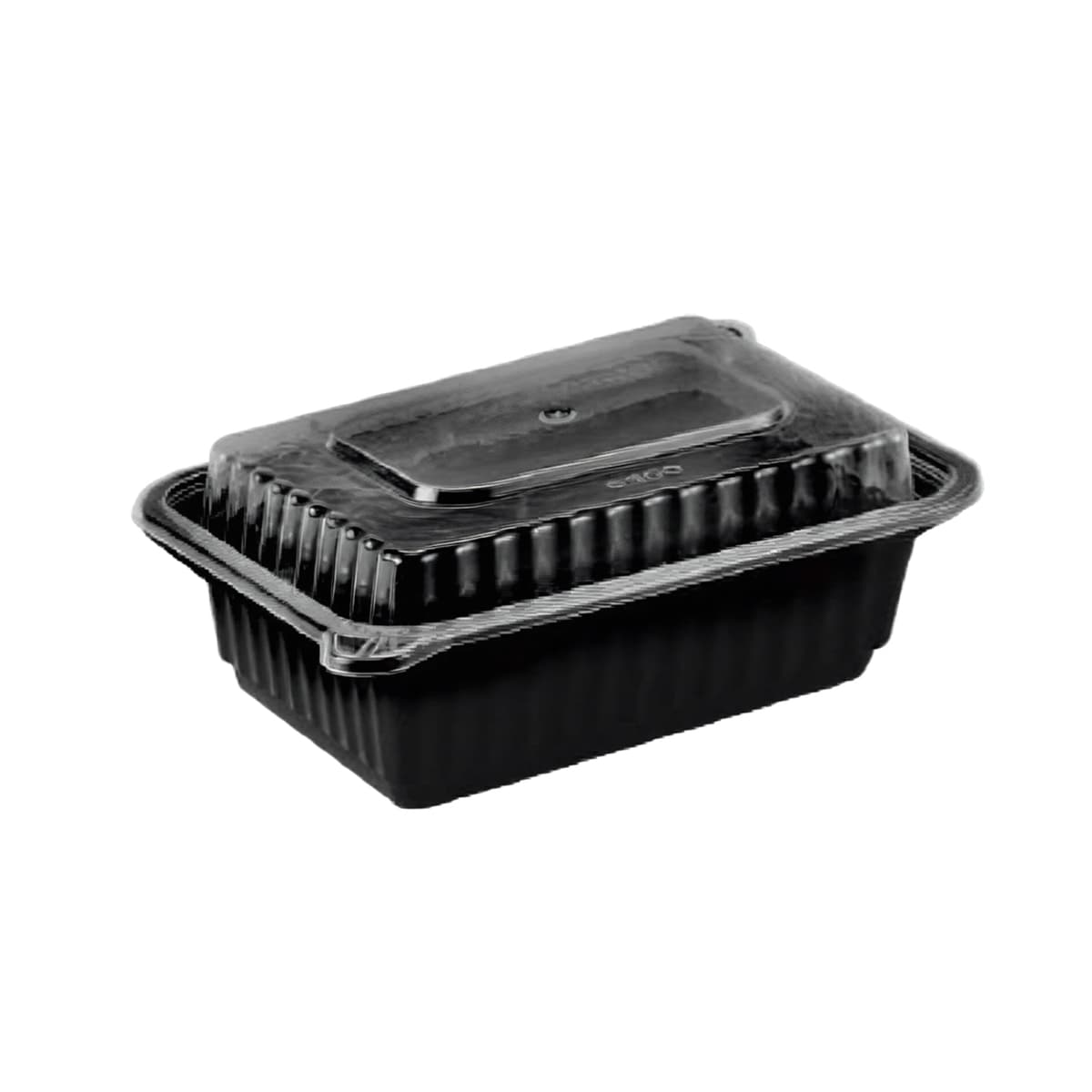 Take-Out Container Base & Lid Combo 12 OZ Plastic Black Oblong Vented Anti-Fog 150/Case
