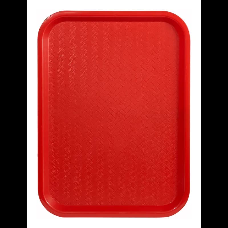 Fast Food Tray Cafeteria Tray 14X18 IN Plastic Red 1/Each