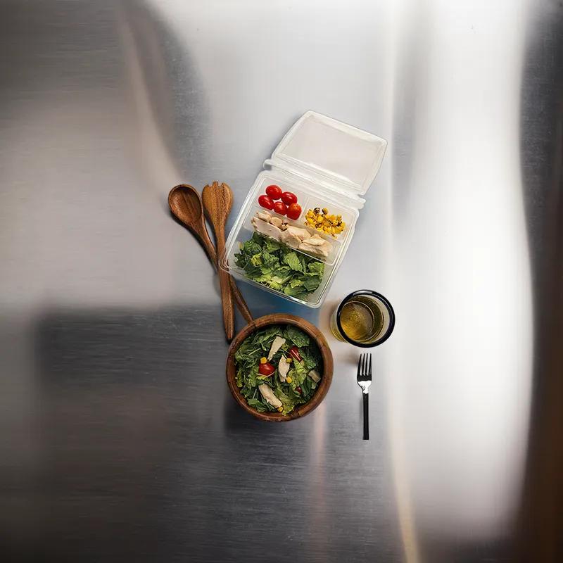 Bowl 48 OZ Plastic Clear Square Tamper-Evident 210/Case