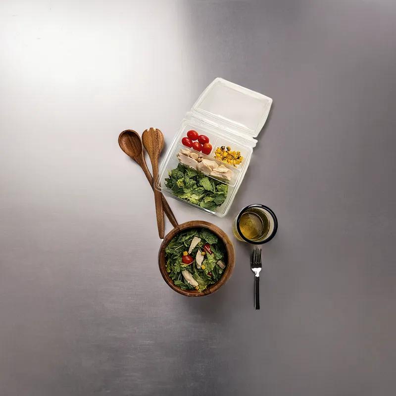 Bowl 48 OZ Plastic Clear Square Tamper-Evident 210/Case