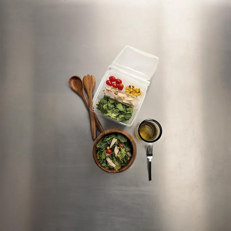 Bowl 48 OZ Plastic Clear Square Tamper-Evident 210/Case