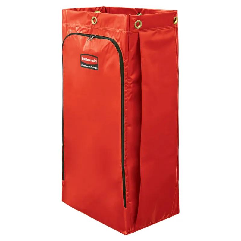 Janitorial Cleaning Cart Bag 16.80X10.50X33 IN 34 GAL Red Vinyl Zippered Front High Capacity 1/Each