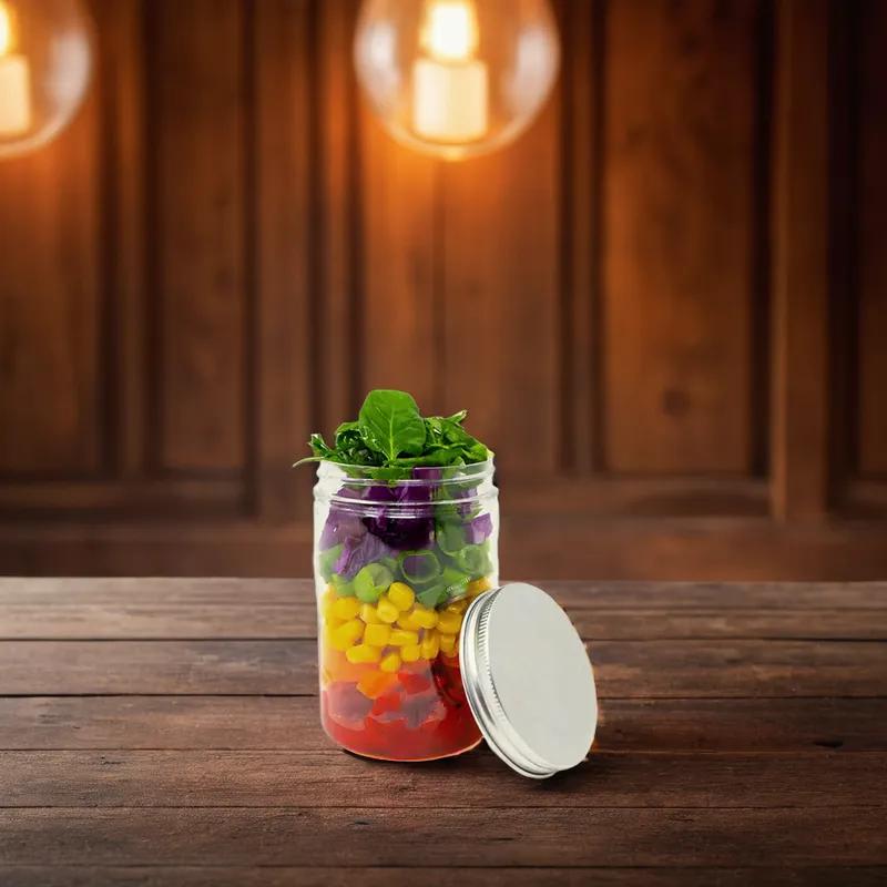 Jar With Aluminum Cap 10.7 OZ 2.5X4 IN Plastic Mason 288/Case