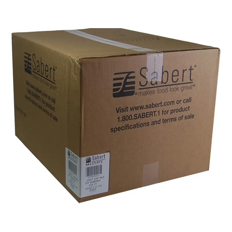 Take-Out Container Base 13X7.5X2.25 IN CPET Black Rectangle 150/Case