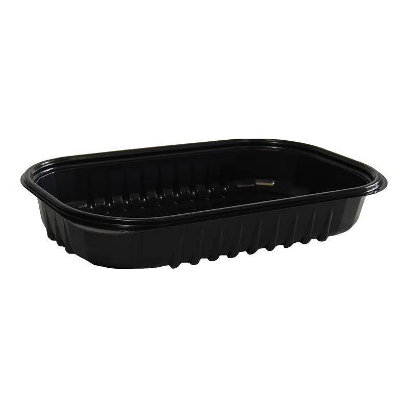 Take-Out Container Base 13X7.5X2.25 IN CPET Black Rectangle 150/Case