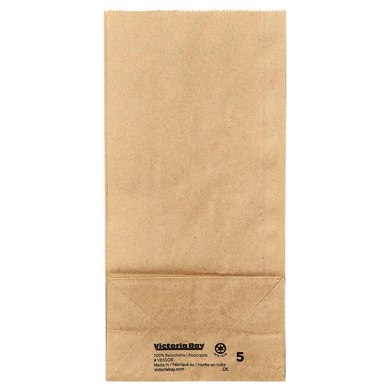 Victoria Bay Bag 5.12X3.43X10.91 IN Paper #5 Kraft 500/Bundle