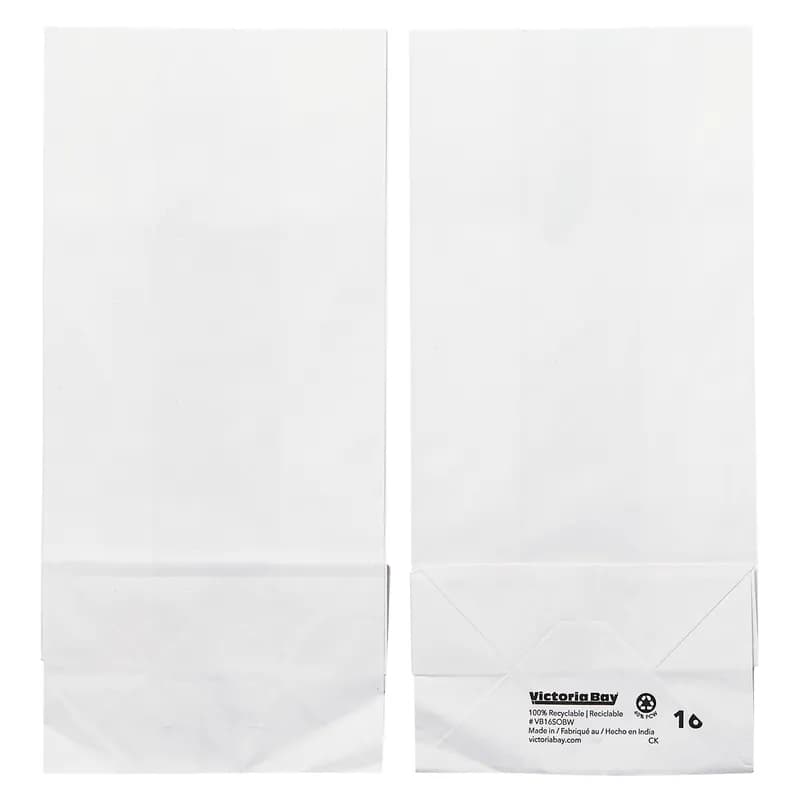 Victoria Bay Bag 7.56X4.65X15.55 IN Paper #16 White 500/Bundle