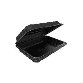 Victoria Bay Take-Out Container Hinged 9.25X6.5X2.25 IN MFPP Black Rectangle Freezer Safe Microwave Safe 150/Case