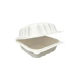 Victoria Bay Take-Out Container Hinged 6X6X3.25 IN MFPP Ivory Square Freezer Safe Microwave Safe 250/Case