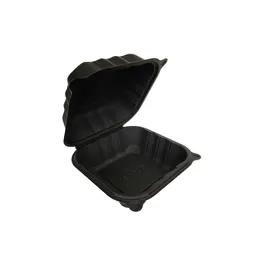 Victoria Bay Take-Out Container Hinged 6X6X3.25 IN MFPP Black Square Freezer Safe Microwave Safe 250/Case