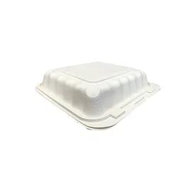 Victoria Bay Take-Out Container Hinged 8X8X3 IN MFPP Ivory Square Freezer Safe Microwave Safe 150/Case