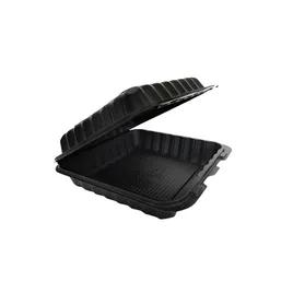 Victoria Bay Take-Out Container Hinged 8X8X3 IN MFPP Black Square Freezer Safe Microwave Safe 150/Case