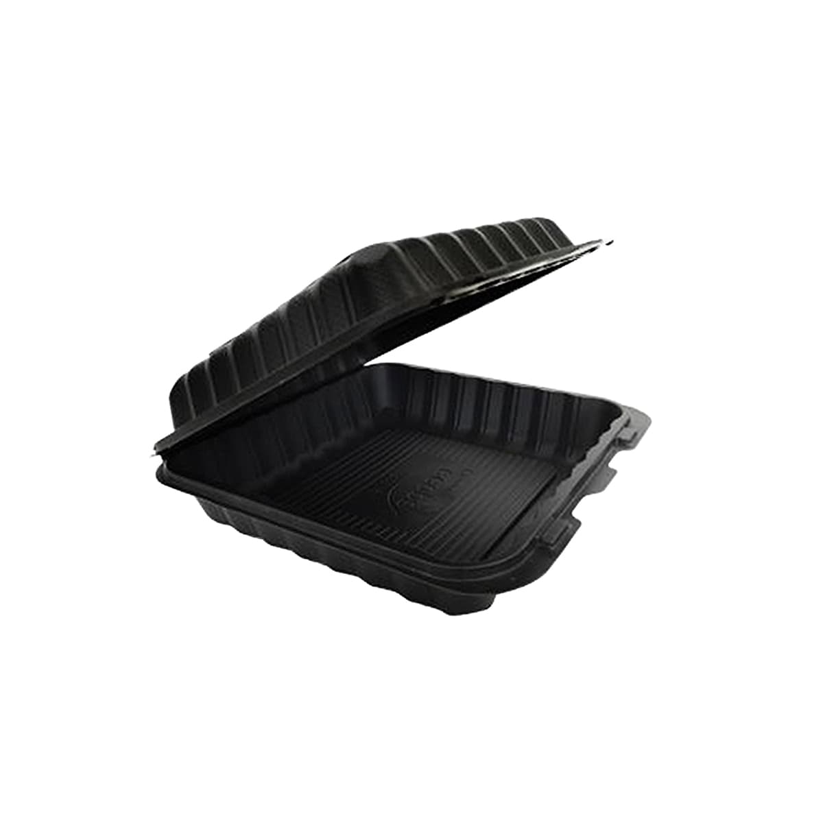 Victoria Bay Take-Out Container Hinged 8X8X3 IN MFPP Black Square Freezer Safe Microwave Safe 150/Case