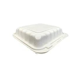 Victoria Bay Take-Out Container Hinged 9X9X3 IN MFPP Ivory Square Freezer Safe Microwave Safe 150/Case