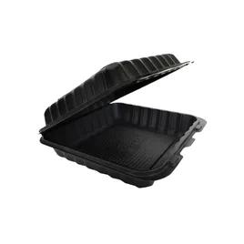 Victoria Bay Take-Out Container Hinged 9X9X3 IN MFPP Black Square Freezer Safe Microwave Safe 150/Case
