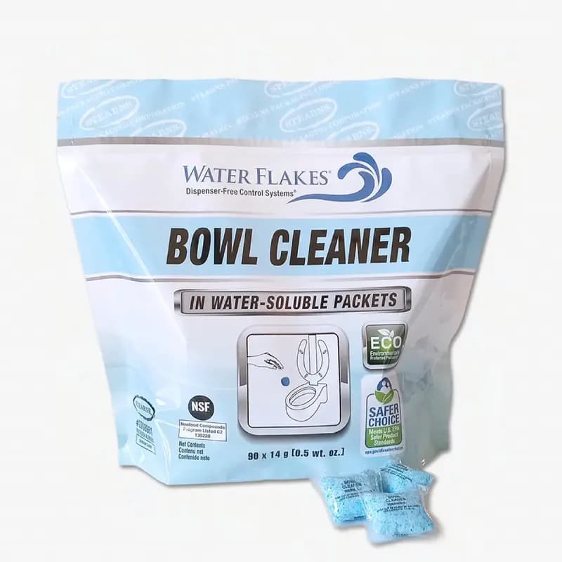 Water Flakes® Toilet Bowl Cleaner 0.5 OZ Water-Soluble Packet 90 Count/Pack 2 Packs/Case