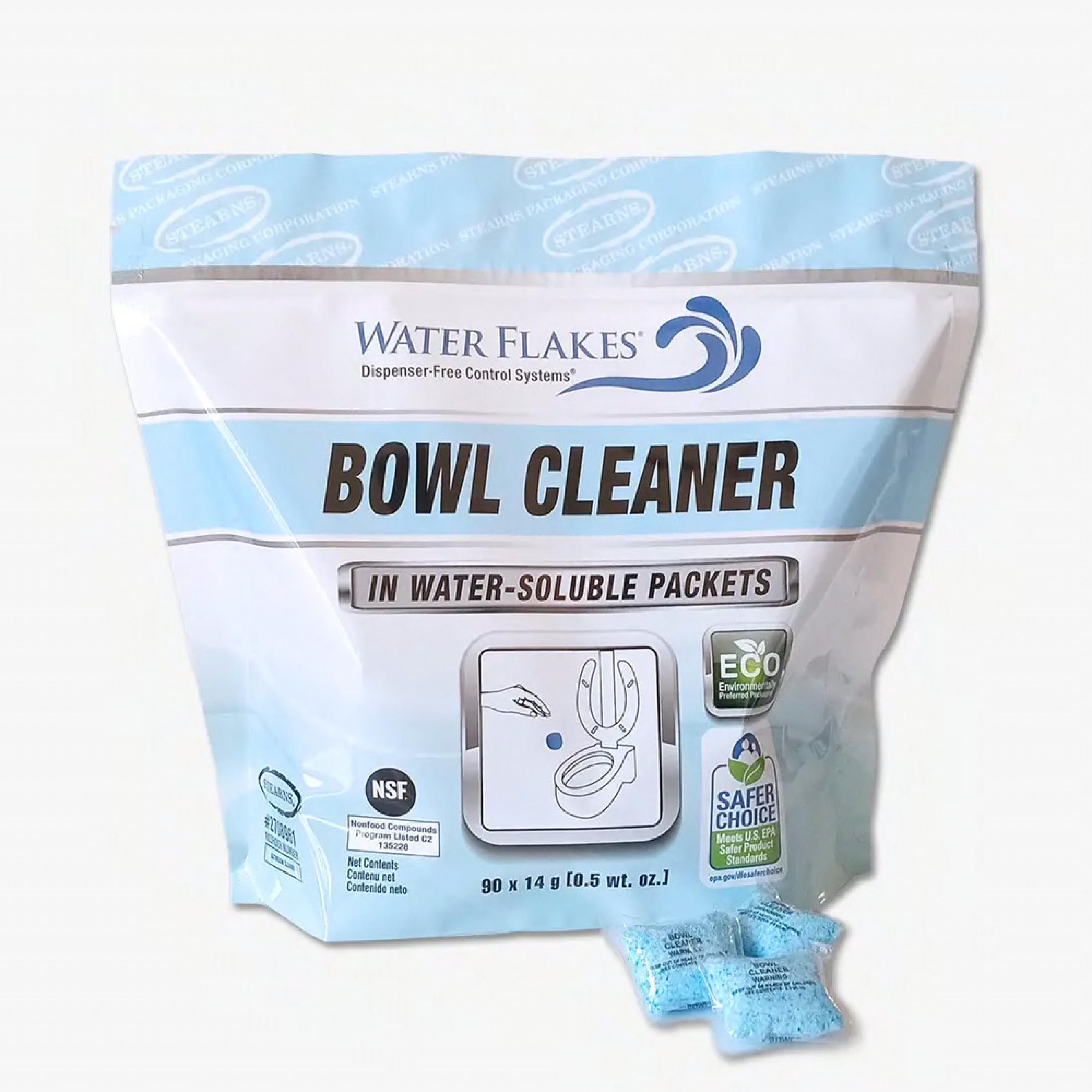 Water Flakes® Toilet Bowl Cleaner 0.5 OZ Water-Soluble Packet 90 Count/Pack 2 Packs/Case